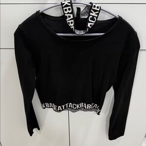 H&M Black Sweater with White Lettering